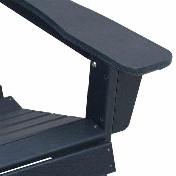 3-teiliges Gartenlounge-Set Marineblau HDPE, Adirondackstuhl Marineblau 74x82x91 cm HDPE, Adirondack-Beistelltisch Marineblau 38x38x46 cm HDPE