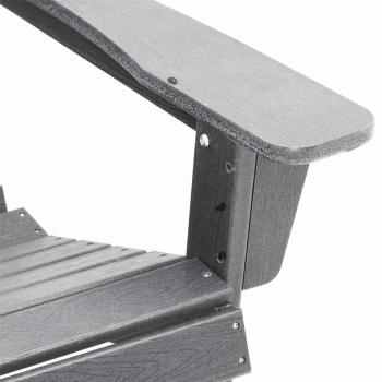 3-teiliges Garten-Lounge-Set Hellgrau HDPE, Adirondack-Stuhl Hellgrau 74x82x91 cm HDPE, Adirondack-Seitentisch Hellgrau 38x38x45 cm HDPE