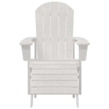 Adirondack-Stühle mit Fußstützen 2 Stück Weiß HDPE, Adirondack-Stuhl mit Fußstütze Weiß HDPE