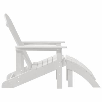 Adirondack-Stühle mit Fußstützen 2 Stück Weiß HDPE, Adirondack-Stuhl mit Fußstütze Weiß HDPE