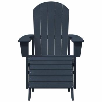 Adirondack-Stühle mit Fußstützen 2 Stk Marineblau HDPE, Adirondack-Stuhl mit Fußstütze Marineblau HDPE