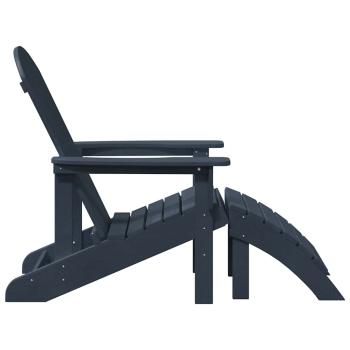Adirondack-Stühle mit Fußstützen 2 Stk Marineblau HDPE, Adirondack-Stuhl mit Fußstütze Marineblau HDPE