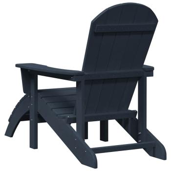 Adirondack-Stühle mit Fußstützen 2 Stk Marineblau HDPE, Adirondack-Stuhl mit Fußstütze Marineblau HDPE