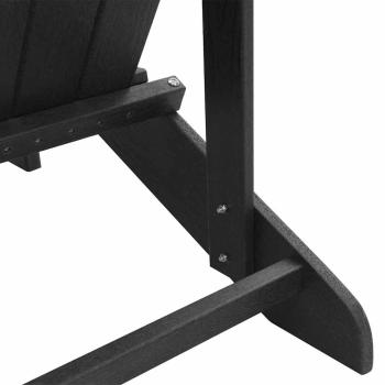 Adirondack-Stühle mit Fußrasten 2 Stück Schwarz HDPE, Adirondack-Stuhl mit Fußstütze Schwarz HDPE
