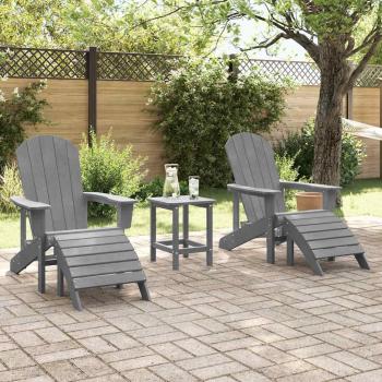 Gartenstuhl 2 stk. Hellgrau Polyethylen