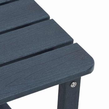 3-teiliges Garten-Lounge-Set marineblau HDPE, Adirondack-Stuhl mit Fußstütze marineblau HDPE, Adirondack-Beistelltisch marineblau 38x38x46 cm HDPE