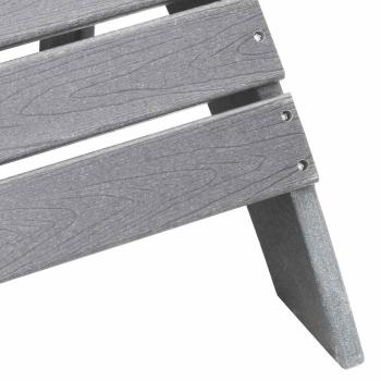 3-teiliges Garten-Lounge-Set Hellgrau HDPE, Adirondack-Stuhl mit Fußstütze Hellgrau HDPE, Adirondack-Beistelltisch Hellgrau 38x38x45 cm HDPE