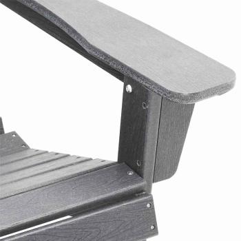 3-teiliges Garten-Lounge-Set Hellgrau HDPE, Adirondack-Stuhl mit Fußstütze Hellgrau HDPE, Adirondack-Beistelltisch Hellgrau 38x38x45 cm HDPE
