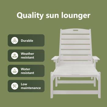 Sonnenliegen 2 Stk Weiß 162x53x98.5 cm HDPE, Sonnenliege Weiß 53x162x98.5 cm HDPE