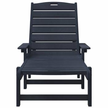 Sonnenliegen 2 Stk Marineblau 162x53x98.5 cm HDPE, Sonnenliege Marineblau 53x162x98.5 cm HDPE