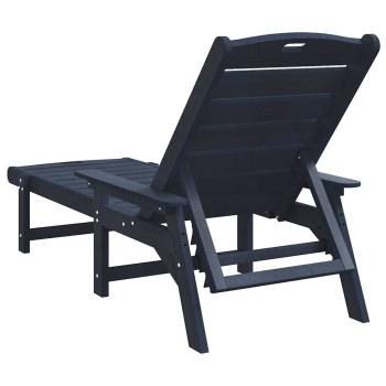 Sonnenliegen 2 Stk Marineblau 162x53x98.5 cm HDPE, Sonnenliege Marineblau 53x162x98.5 cm HDPE