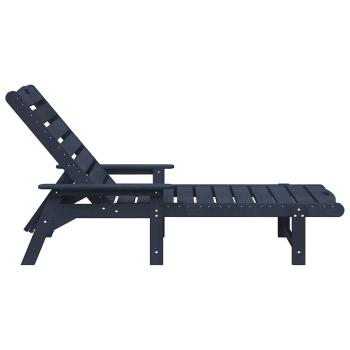 Sonnenliegen 2 Stk Marineblau 162x53x98.5 cm HDPE, Sonnenliege Marineblau 53x162x98.5 cm HDPE