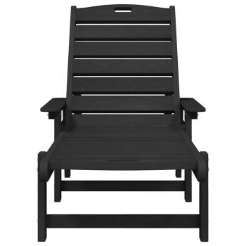 Sonnenliegen 2 Stück Schwarz 162x53x98,5 cm HDPE, Sonnenliege Schwarz 53x162x98,5 cm HDPE