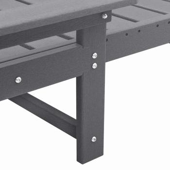 3-teiliges Garten-Loungeset Hellgrau HDPE, Sonnenliege Hellgrau 53x162x98.5 cm HDPE, Adirondack-Seitentisch Hellgrau 38x38x45 cm HDPE