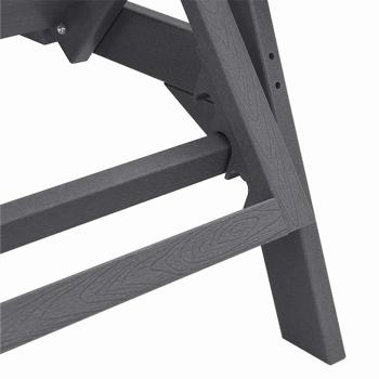 3-teiliges Garten-Loungeset Hellgrau HDPE, Sonnenliege Hellgrau 53x162x98.5 cm HDPE, Adirondack-Seitentisch Hellgrau 38x38x45 cm HDPE