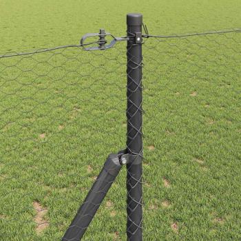Bodenmontierter Sechseckzaun 10 x 1 m PVC-beschichteter Stahl