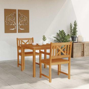 ARDEBO.de - 3-teiliges Garten Esstisch Set Massivholz Akazie, Gartenstühle 2 Stück 56x56x90 cm Massivholz Akazie
