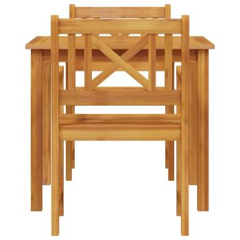 3-teiliges Garten Esstisch Set Massivholz Akazie, Gartenstühle 2 Stück 56x56x90 cm Massivholz Akazie