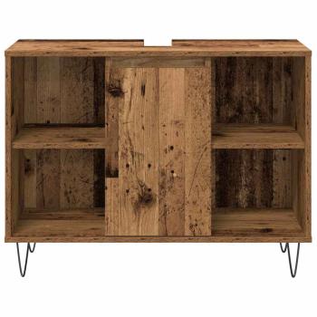 3-teiliges Badezimmermöbel Set Altes Holz Ingenieurholz