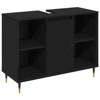 ARDEBO.de - 3-teiliges Badezimmermöbel Set Schwarze Eiche Holzwerkstoff, Badezimmer Schrank Schwarze Eiche 30x30x190 cm Holzwerkstoff, Badezimmer Schrank Schwarze Eiche 30x30x100 cm Holzwerkstoff