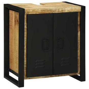 Waschbecken Schrank 55x35x60 cm Massivholz Raues Mango