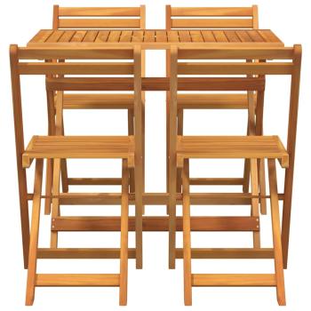 5-teiliges Klapp-Bistro Set aus solidem Akazienholz