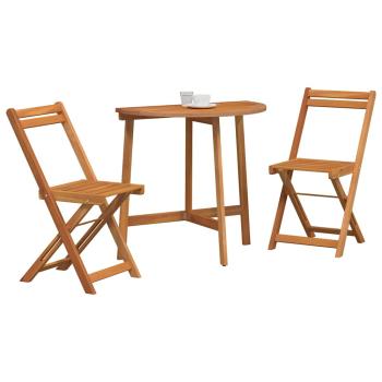 3-teiliges Klapp-Bistro Set Massivholz Akazie