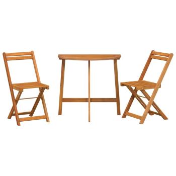 3-teiliges Klapp-Bistro Set Massivholz Akazie