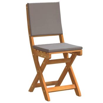 3-teiliges Faltbares Bistro-Set mit Kissen, Massivholz Akazie