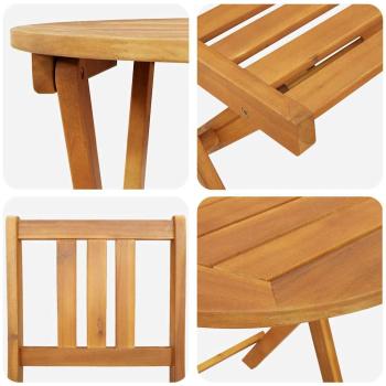 3-teiliges Klapp Bistro Set aus massivem Akazienholz