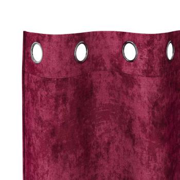 Velvet Vorhänge 2 Stück mit Ösen Burgunderrot 260x140 cm