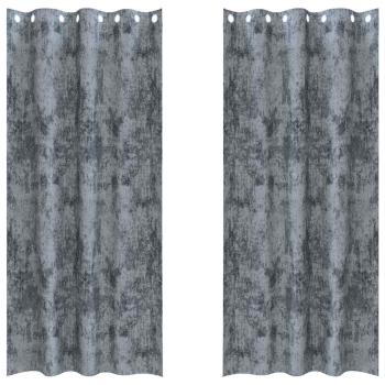 Sammtvorhänge 2 Stück mit Ösen Silbergrau 245x140 cm