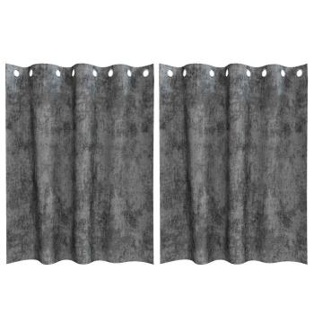 Samtgardinen 2 Stück mit Ösen Grau 140x140 cm
