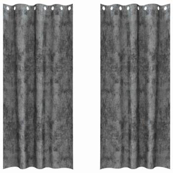 Samtvorhänge 2 Stück mit Ösen Grau 245x140 cm