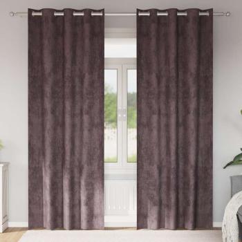ARDEBO.de - Braune Samtvorhänge 2 Teile mit Ösen 245x140 cm