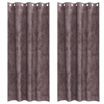 Braune Samtvorhänge 2 Teile mit Ösen 245x140 cm