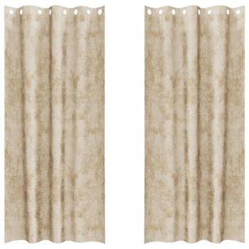 Velvet Vorhänge 2 Stck mit Ösen Creme 245x140 cm