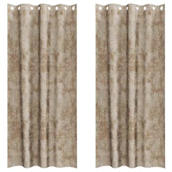 Velvet Vorhänge 2 Stück mit Ösen Champagner 245x140 cm