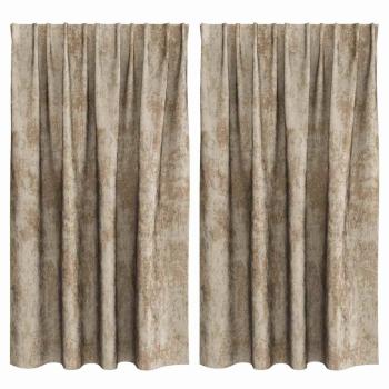 Veloursvorhänge 2 Stück mit Stangentasche Champagner 140x140 cm