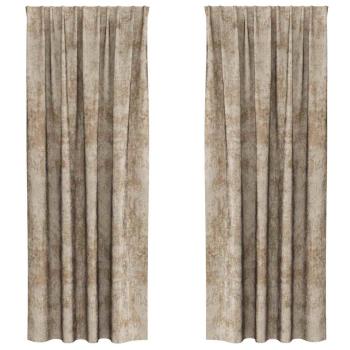 Samtvorhänge 2 Stk mit Ösen Champagner 245x140 cm