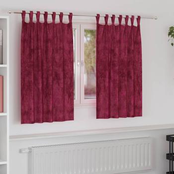 ARDEBO.de - Samtvorhänge Weinrot Polyester 140 x 140 cm Dekorative Intarsien