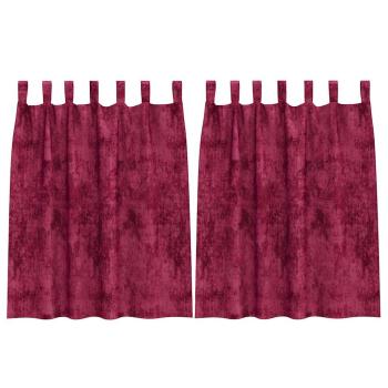 Samtvorhänge Weinrot Polyester 140 x 140 cm Dekorative Intarsien