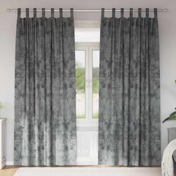 ARDEBO.de - Samtvorhänge 2 Stück mit Ösen Grau 260x140 cm
