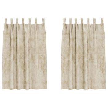 Samtvorhänge 2 Stück mit Ösen creme 175x140 cm