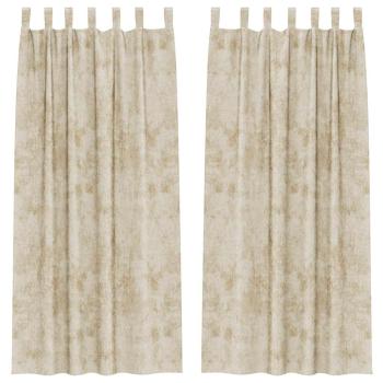 Velvet Vorhänge 2 Stück mit Ösen Creme 260x140 cm