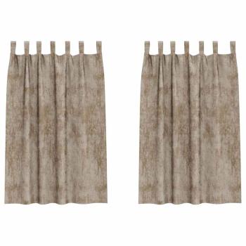 Samtvorhänge 2 Stück mit Ösen Champagner 175x140 cm