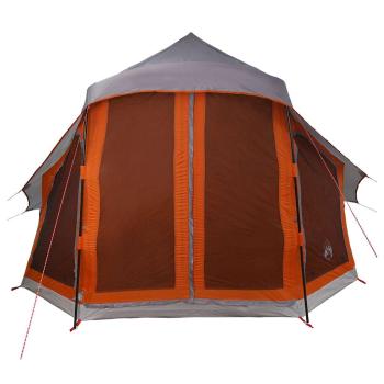 Tipi Zelt mit Dach Grau und Orange 404 x 370 x 270 cm Taft