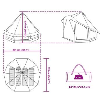 Tipi Zelt mit Dach Grau und Orange 404 x 370 x 270 cm Taft
