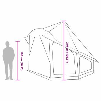 Tipi Zelt mit Dach Grau und Orange 404 x 370 x 270 cm Taft