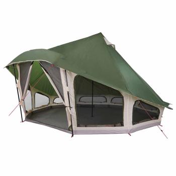 Familienzelt Tipi Grün für 10 Personen, wasserdicht